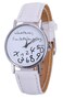 Vavna Whatever Im late anyway Print Leather Women Men Silver Quartz Watch White