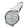 Vavna Whatever Im late anyway Print Leather Women Men Silver Quartz Watch White