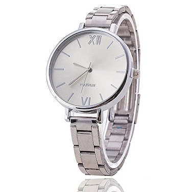 ALINKER Womens Dress Watch Silver Stainless Steel Bracelet Analog Quartz Watch