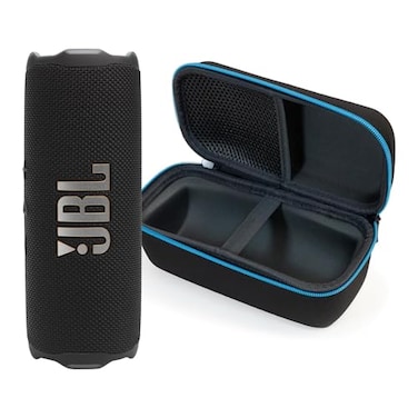 JBL Flip 7 Black Bundle with divvi Protective Hardshell Case Black