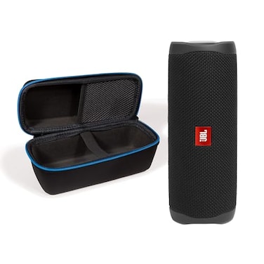 JBL Flip 5 Black Bundle with divvi Protective Hardshell Case