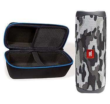 JBL Flip 5 Black Camo Bundle with divvi Protective Hardshell Case