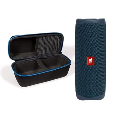 JBL Flip 5 Blue Bundle with divvi Protective Hardshell Case