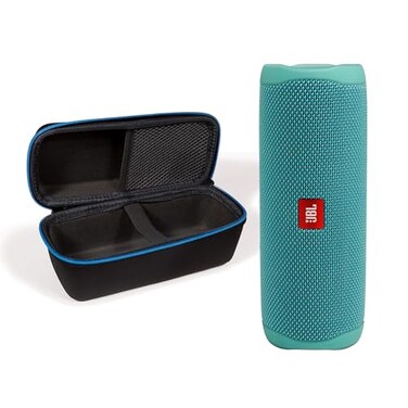 JBL Flip 5 Teal Bundle with divvi Protective Hardshell Case