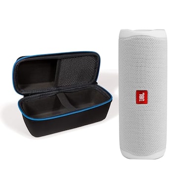 JBL Flip 5 White Bundle with divvi Protective Hardshell Case