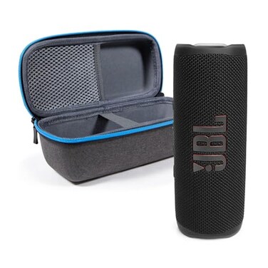 JBL Flip 6 Black Bundle with divvi Protective Hardshell Case