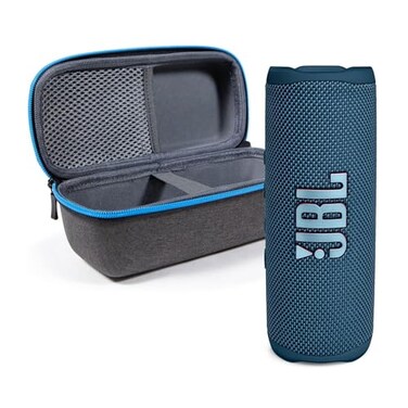 JBL Flip 6 Blue Bundle with divvi Protective Hardshell Case