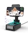 WamGra Birthday Gifts for Men Women Cell Phone Stand with Bluetooth Speaker Wireless Charging Phone Stand with Alarm Clock for iPhone Stereo Sound Foldable Adjustable Desk Bedside Holder for Home Offi