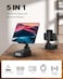 WamGra Birthday Gifts for Men Women Cell Phone Stand with Bluetooth Speaker Wireless Charging Phone Stand with Alarm Clock for iPhone Stereo Sound Foldable Adjustable Desk Bedside Holder for Home Offi