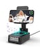 WamGra Birthday Gifts for Men Women Cell Phone Stand with Bluetooth Speaker Wireless Charging Phone Stand with Alarm Clock for iPhone Stereo Sound Foldable Adjustable Desk Bedside Holder for Home Offi
