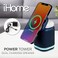 iHome Bluetooth Speaker with Wireless Charger Charging Station with Color Changing Night Light Blue iPBT50L