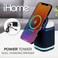 iHome Bluetooth Speaker with Wireless Charger Charging Station with Color Changing Night Light Blue iPBT50L