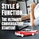 QFX Bluetooth 1959 Retro Classic Car Speaker Dual 2inch Speakers HandsFree Link Builtin Microphone FM Radio and LED Party Lights Red BT1959RED