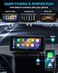 FocuWay Portable Apple Carplay Screen for Car Touch Screen with Wireless Android Auto Car Audio Receivers with Voice Control Mirror Link Music Play GPS Navigation Builtin Customized Speakers Black