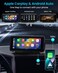 FocuWay Portable Apple Carplay Screen for Car Touch Screen with Wireless Android Auto Car Audio Receivers with Voice Control Mirror Link Music Play GPS Navigation Builtin Customized Speakers Black