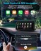 FocuWay Portable Apple Carplay Screen for Car Touch Screen with Wireless Android Auto Car Audio Receivers with Voice Control Mirror Link Music Play GPS Navigation Builtin Customized Speakers Black