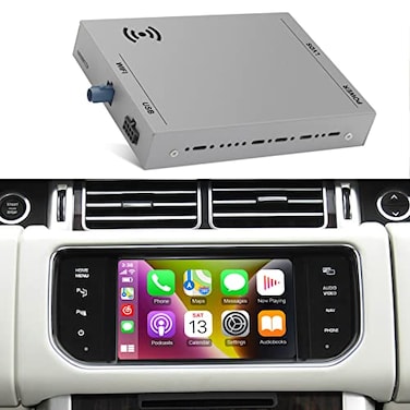AUMUME Wireless CarPlay Receiver SmartBox for Land Rover Range RoverEvoqueDiscovery 4 Jaguar XE XF Bosch Carplay Interface Retrofit kit Decoder Support Android Auto Mirror Link Reverse Camera USB Driv