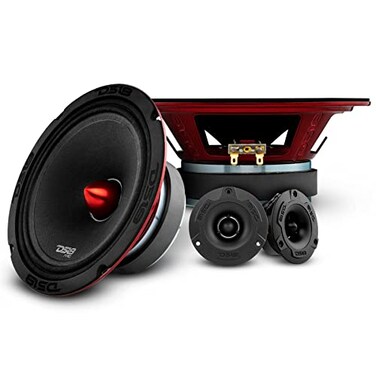 DS18 Mid and High Car Speaker Package 2X 65 Midrange 2X 1 Tweeters Builtin Crossover