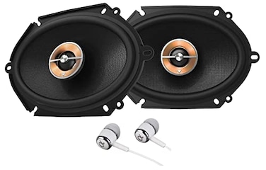 Infinity Kappa 6X85X7 300 Watts Max 100 Watts RMS 2Way Coaxial Car Audio Stereo Multi Element Speakers with UniPivot Tweeters with Oversized Voice Coils Pair Bundled with Alphasonik Earbuds