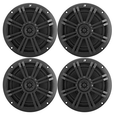 KICKER Black OEM Replacement Marine 65 4Ohm Coaxial Speaker Bundle 4 Speakers
