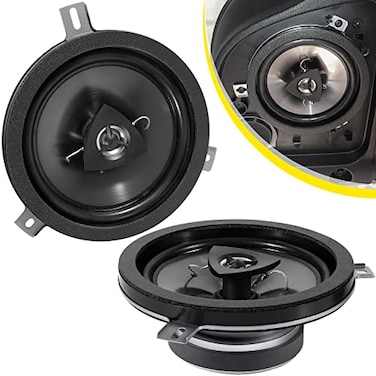 E-cowlboy 2 Pack Speaker Upgrade For 20072018 Jeep Wrangler JK JKU Grand Cherokee Commander Liberty Dodge Challenger Durango Dakota Nitro Chrysler 65 Inch 2Way Car Audio Speaker Replace OEM 77KICK10
