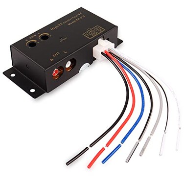 XMSJSIY Car Audio High to Low Converter Adapter Line Input to RCA Stereo Output Coverter for Car Subwoofer Amplifier Stereo 1 Pcs