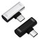 Be In Your Mind 2Pcs Dual Type C Splitter Adapter USBC ChargingCallingRemoteMusic 2 in 1 Type C Converter Compatible with Huawei Compatible with Honor Compatible with Xiaomi Black Silver