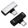Be In Your Mind 2Pcs Dual Type C Splitter Adapter USBC ChargingCallingRemoteMusic 2 in 1 Type C Converter Compatible with Huawei Compatible with Honor Compatible with Xiaomi Black Silver