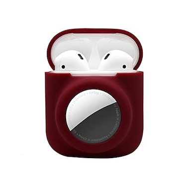 KJGLRSQH 2 in 1 Protective Skin Case Compatible for Airpods and Airtag Case Combo Set Silicone GPS Tracker Cover Holder Soft ShockProof AntiScratch AntiLost