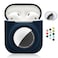 Enspito 2 in 1 Silicone Protective Skin Cover Compatible with AirPod 12 and AirTag Soft Comprehensive Protective Case with 2 PCS TPU Screen Protector AntiScratch AntiFall AntiLostNavyBlue