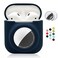 Enspito 2 in 1 Silicone Protective Skin Cover Compatible with AirPod 12 and AirTag Soft Comprehensive Protective Case with 2 PCS TPU Screen Protector AntiScratch AntiFall AntiLostNavyBlue
