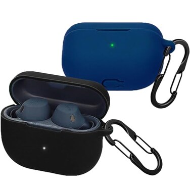 easyBee 2 Pack Case Compatible with Jabra Elite 8 Active Gen 2 Elite 10 Gen 2 Elite 8 ActiveElite 10 Cover with 2 Keychain Soft Silicone Shockproof Protective Kit Black Blue