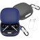 easyBee 2 Pack Case Compatible with Soundcore Liberty 4 Pro Charging Cover with 2 Keychain and AntiLost Strap Soft Liquid Silicone Ultra Thin Shockproof Protective Kit Black and Blue
