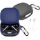 easyBee 2 Pack Case Compatible with Soundcore Liberty 4 Pro Charging Cover with 2 Keychain and AntiLost Strap Soft Liquid Silicone Ultra Thin Shockproof Protective Kit Black and Blue