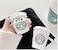 Junxihua AirPods 3 Kawaii Ice Cream Cup Case Soft Silicone ShockAbsorbing Protective Case with Keychain for Apple AirPods 3 White