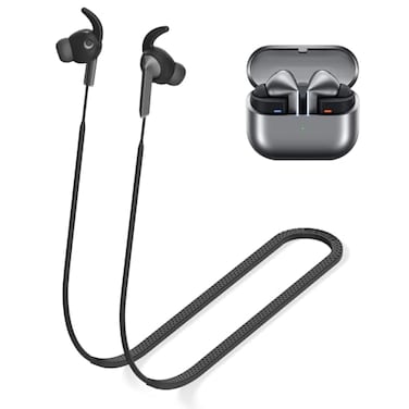 TUDIOW AntiLost Strap for Galaxy Buds 3 Pro Ultra Strong Sports Soft Silicone Lanyard Accessories Compatible with Samsung Galaxy Buds Pro 3 Neck Rope CordBlack