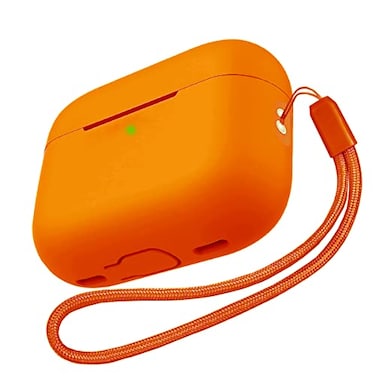 Benbenjaytek for AirPods Pro 2 Case AirPods Pro 2nd Generation2022 Protective Shockproof Soft Silicone Headphone Cover with Hand Strap Support Wireless Charging Front LED Visible Orange