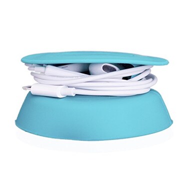 Budley TangleFree EarphoneEarbud Case Compact Storage System Silicone Teal Set of 1