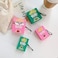 BONTOUJOUR Case Compatible with AirPods ProPro 2 Creative Funny Green Tea Flavor Finger Biscuit Box Shape Case Stylish Silicone Earphone Protection Skin for AirPods Pro Hook Pink