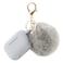Cypher.V Case Cover for Airpods Pro 2nd Generation Charging Case 2022 Soft Silicone Protective Case with Keychain and Cute Puff Pom Pom Ball Kit Front LED Visible Grey