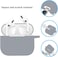 Cypher.V Case Cover for Airpods Pro 2nd Generation Charging Case 2022 Soft Silicone Protective Case with Keychain and Cute Puff Pom Pom Ball Kit Front LED Visible Grey