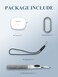 WUNIAK Case for Bowers Wilkins Pi8 Wireless Earbuds inEar Bluetooth Earphones Soft Silicone Protective Portable Scratch Shock Resistant Shell with Cleaner Kit Carabiner LanyardWhite