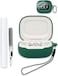 WUNIAK Case for JBL Live Beam 3 Buds 3 Flex 3 Earbuds Soft Silicone Protective Portable Scratch Shock Resistant Compatible with Shell with Cleaner Kit Carabiner LanyardGreen