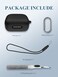 WUNIAK Case for Soundcore by Anker P30i Earbuds Soft Silicone Protective Portable Scratch Shock Resistant Hard Shell with Cleaner Kit Carabiner LanyardBlack