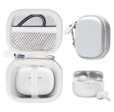 CaseSack Case for JBL Vibe Beam True Wireless Noise Cancelling Earbuds White