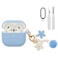 CASEFUN Compatible with AirPods 4 Case Premium Soft Silicone Protective Case Cover for Apple AirPods 4th Generation with Cleaner Kit Keychain Accessories for Women Girls