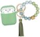 KOUJAON Compatible with AirPods Case Cover Soft Silicone Protective Cover with Bracelet Keychain Compatible with Apple AirPods 2nd 1st Generation Charging Case Avocado Green