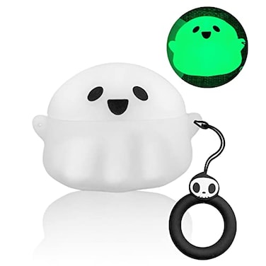 CCXNAS Compatible with AirPods Pro Pro 2nd Generation Case Cover Luminous Cute Ghost Cases Designed for Airpod ProPro 2 Soft Silicone Anime Funny 3D Cartoon Case for Men Women
