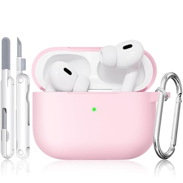 TNSNK for AirPods Pro 2 Case Pink Soft Silicone iPod Pro Case for Airpods Pro 2nd1st Generation 202320222021 with Cleaning Kit Keychain for Women Girly Shockproof