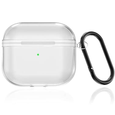 geekboy Geekboy Soft TPU Case Cover Compatible for AirPods 3 2021 with Keychain Portable Shockproof and Dustproof SeeThrough Protective Cover Front LED Visible AirPods 3 Accessories Clear